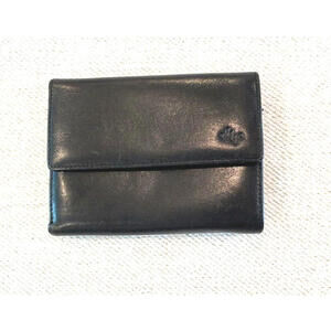 Vintage Monsac Black Leather Trifold Wallet Retro 90s/2000s